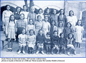 SIDI BEL ABBES ECOLE THIERS FILLES 19XX CEP